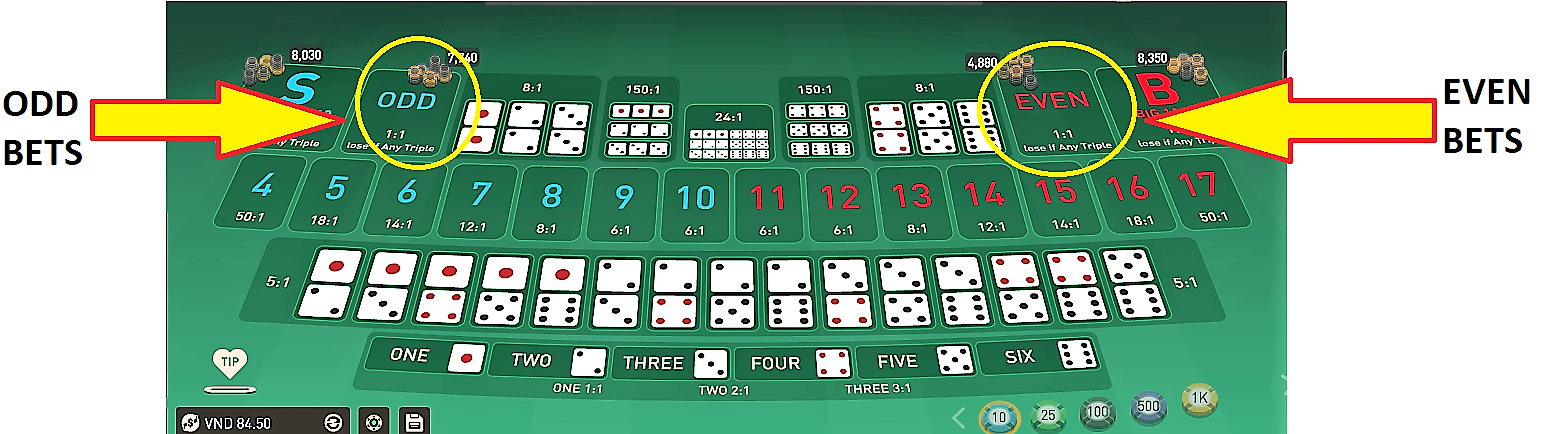 sicbo table 3