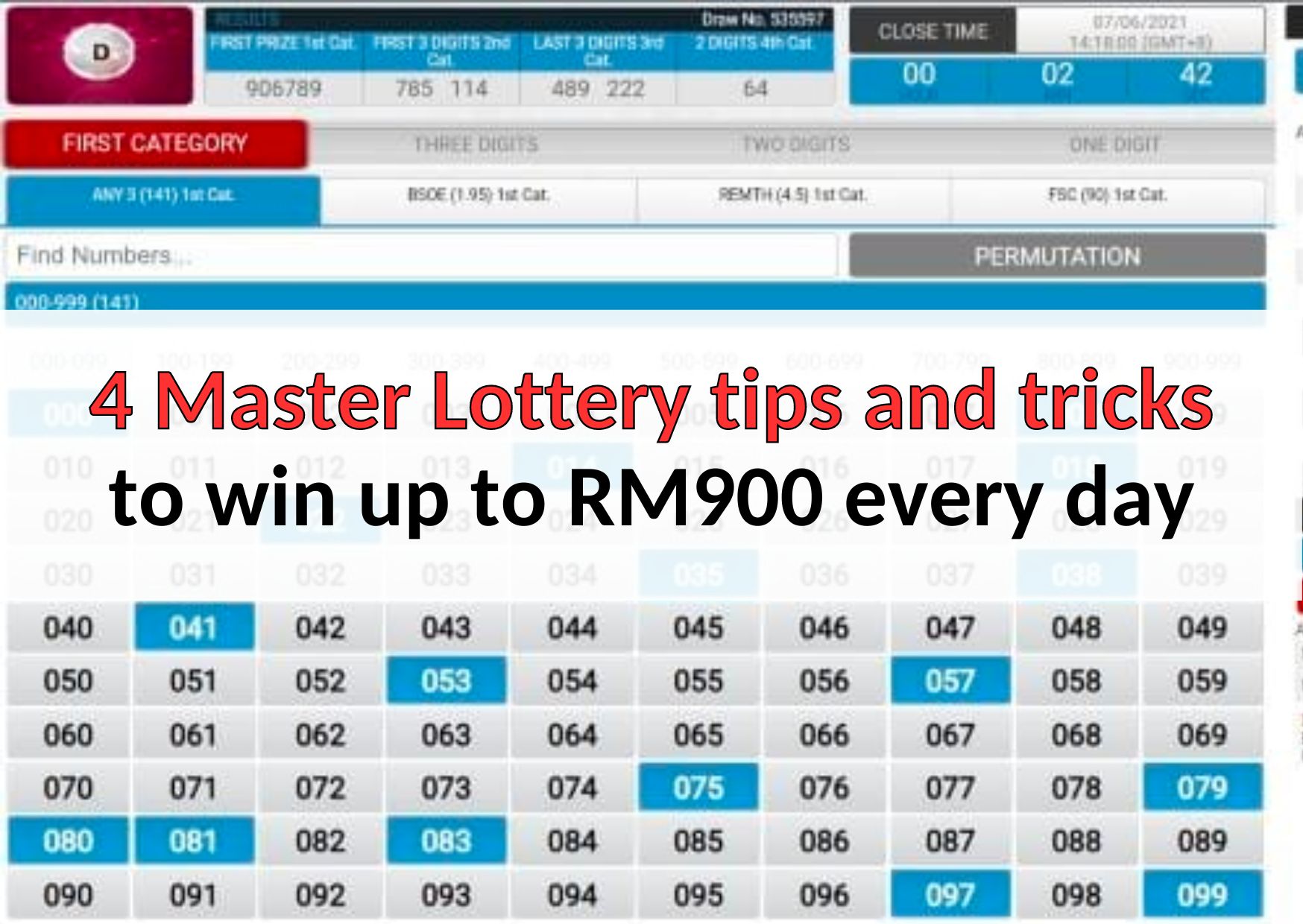 4 Master Lottery tips and tricks to win up to RM900 every day