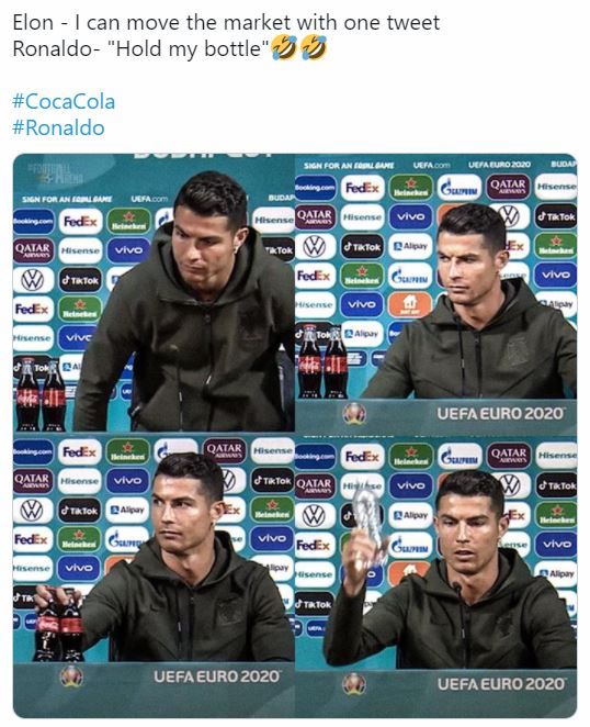 Cristiano Ronaldo Coca Cola snub Euro'20: Witty memes Flood