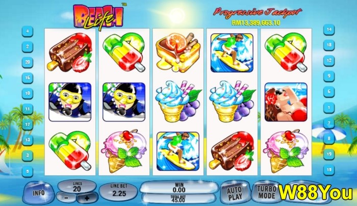 w88you w88 slots best progressive jackpot slots game online beach life
