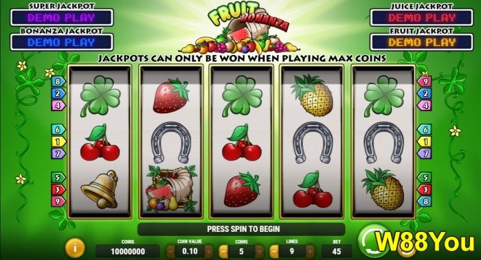 w88you w88 slots best progressive jackpot slots game online fruit bonanza
