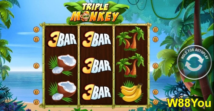 w88you 10 most popular slots online games at w88 triple monkey