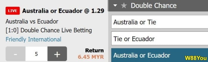 W88 double chance betting strategies home or away