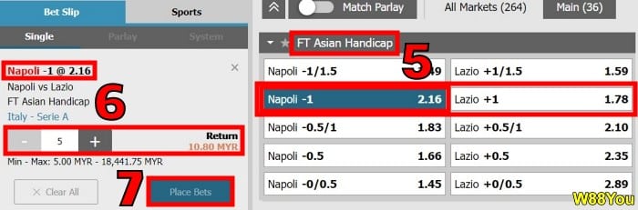 w88 handicap meaning in betting