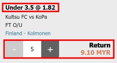 Under 3.5 betting meaning in w88 sportsbook