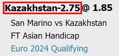 what does handicap 2.75 mean example 2