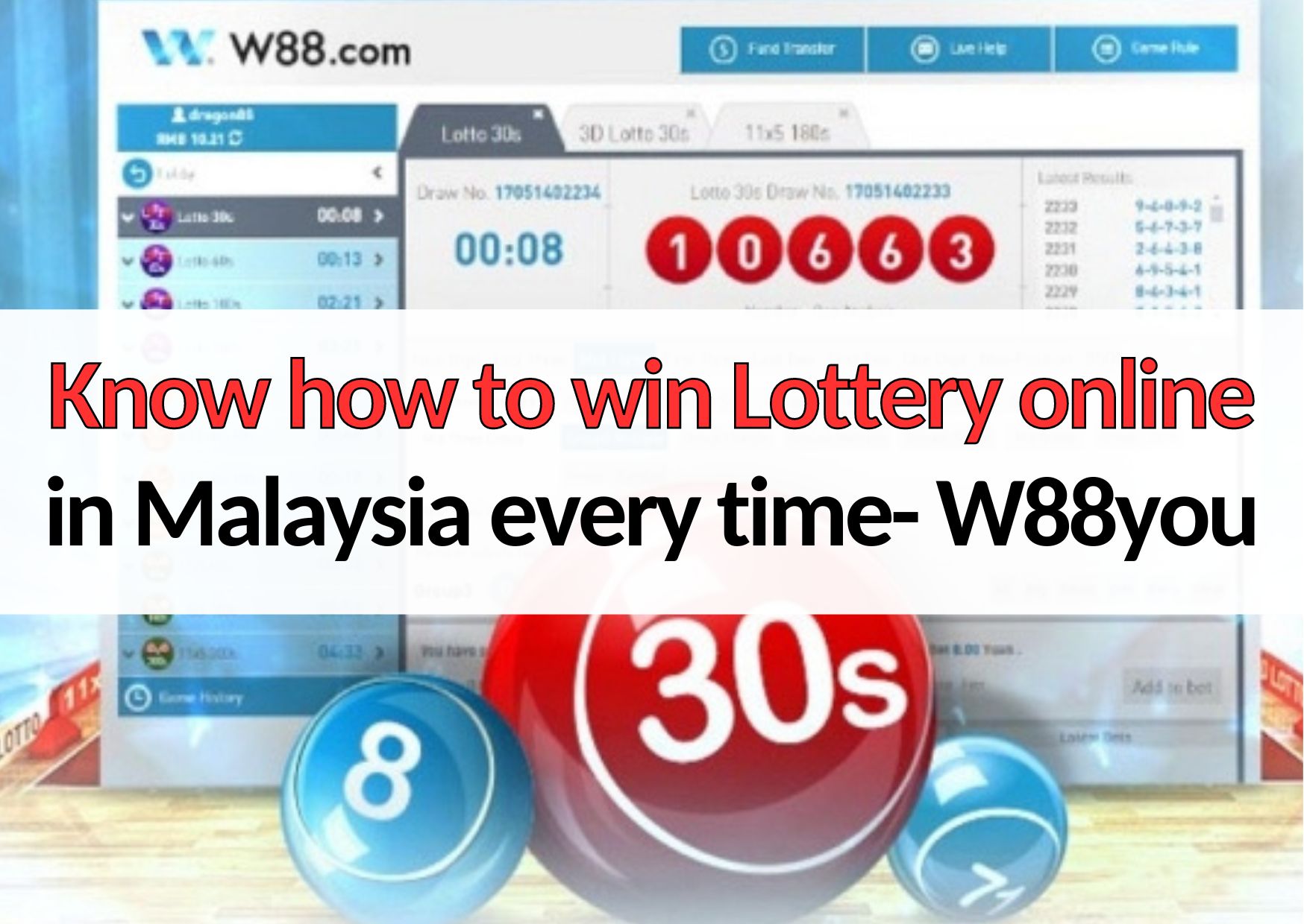 Know how to win Lottery online in malaysia w88you