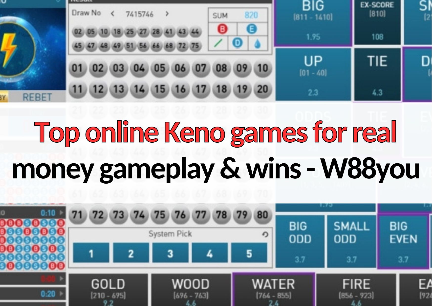 w88you online keno games for real money