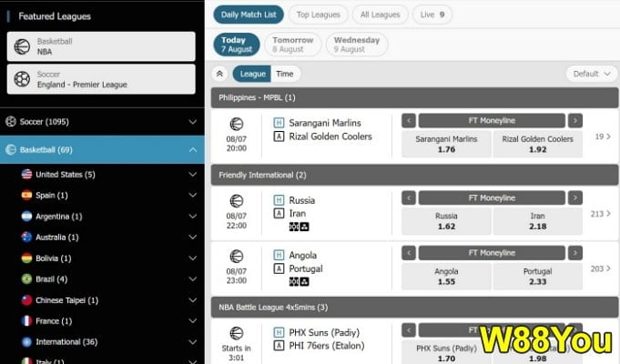 w88 sport betting company review by w88you w88 sportsbook basketball