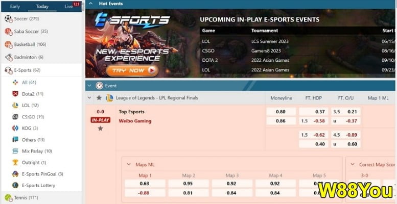 w88 sport betting company review by w88you w88 sportsbook esports
