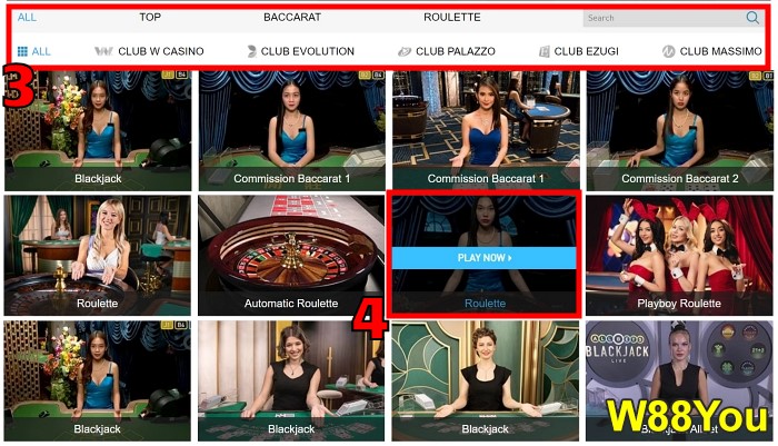 w88you w88 live casino play online casino games at top malaysia site step 2