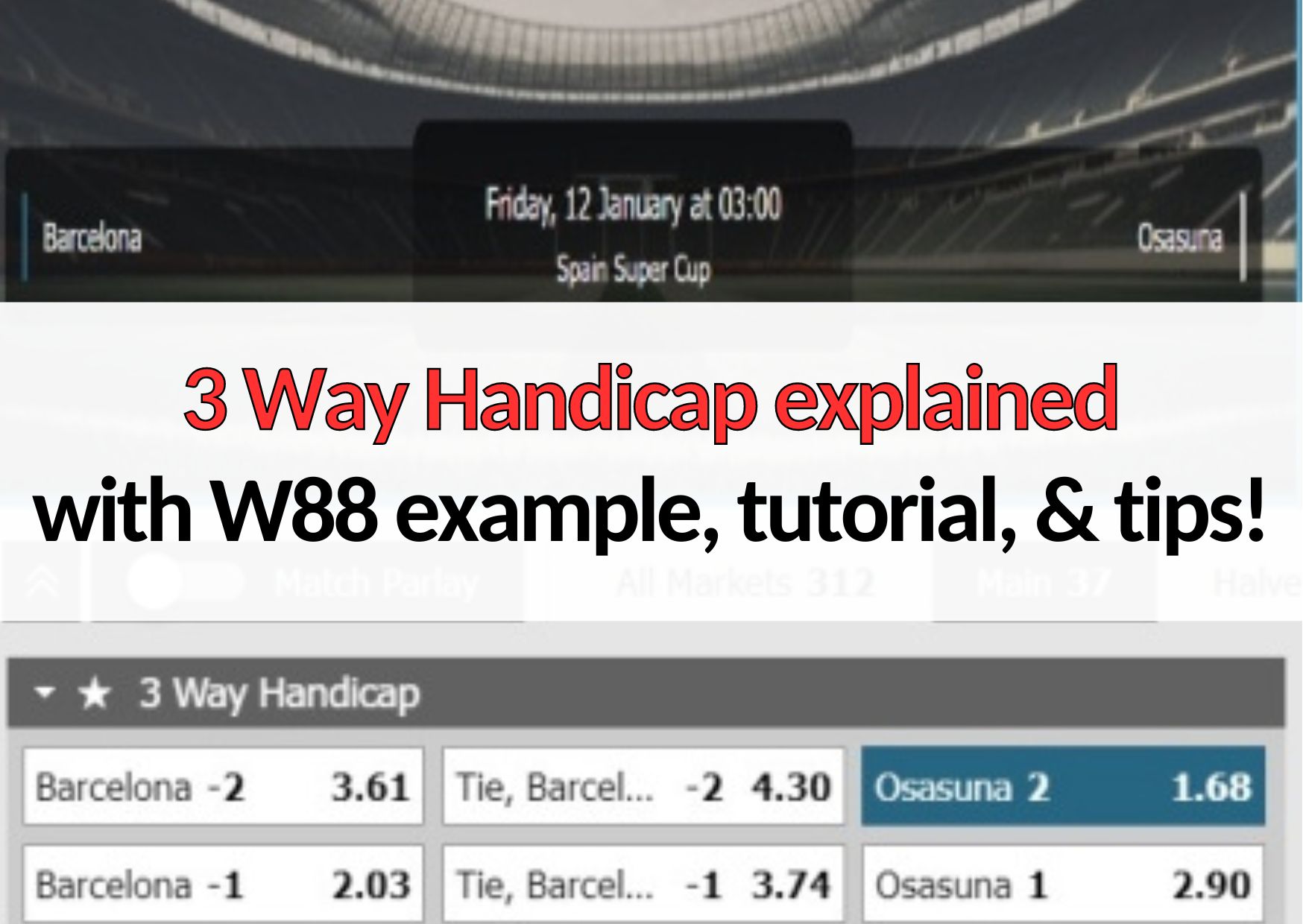 3 way handicap explained with w88 examples tutorial and tips