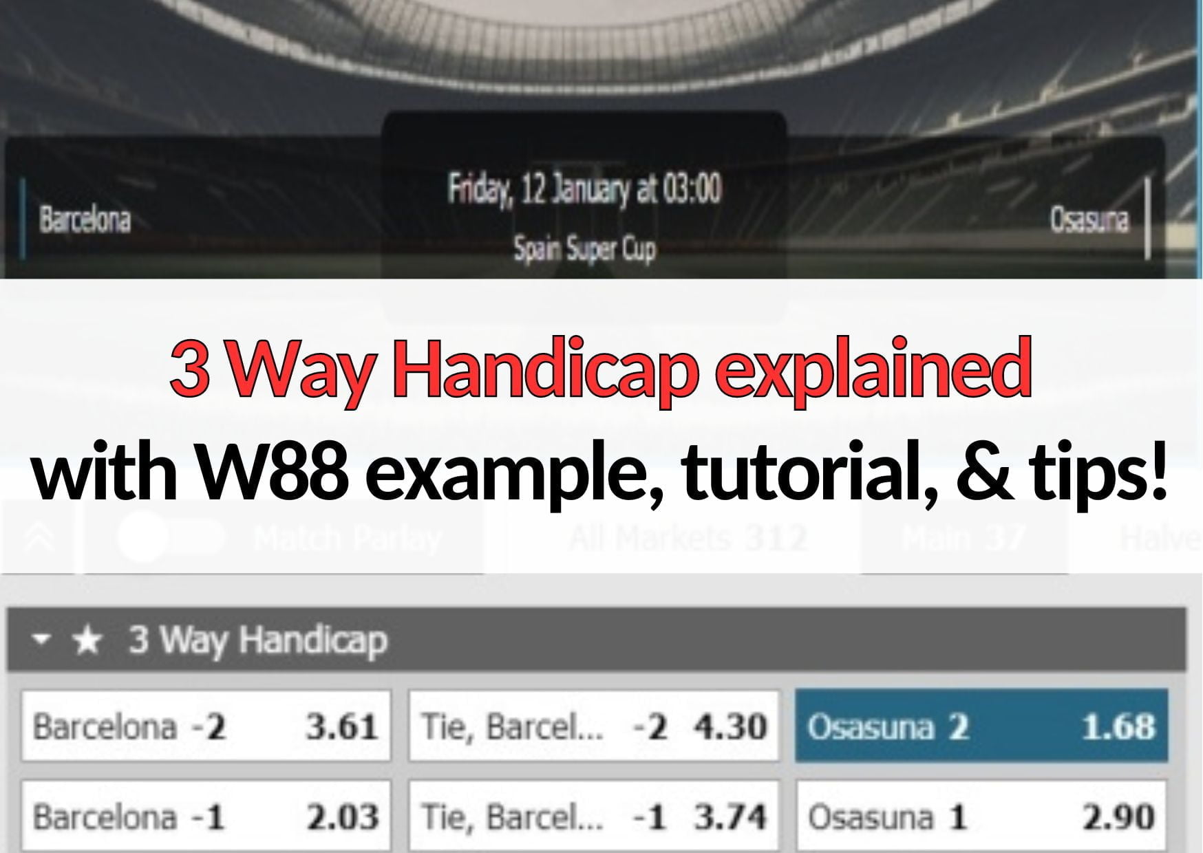 3 way handicap explained with w88 examples tutorial and tips