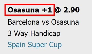meaning of 3 way handicap explained with betting tutorial example 2