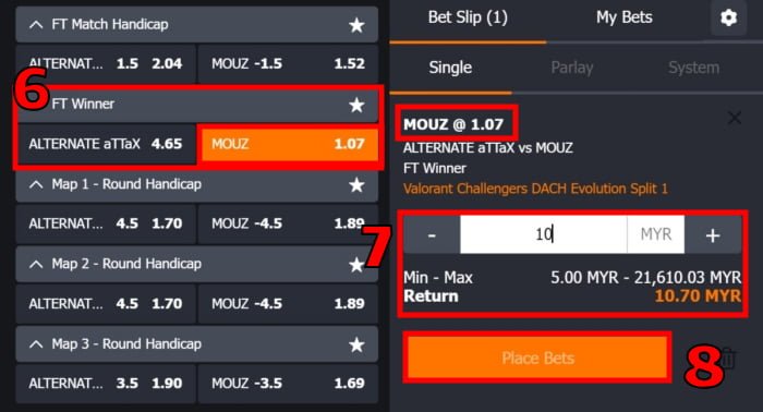 betting on valorant matches online explained for beginners step 3