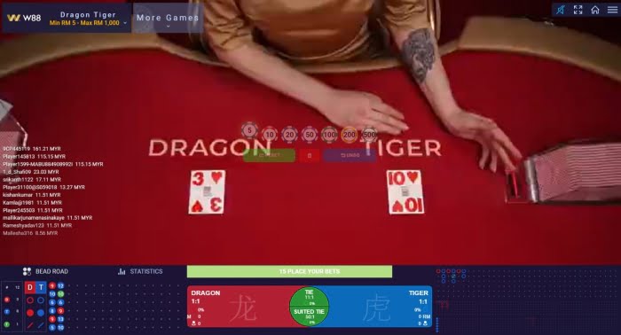 easy casino games to win - dragon tiger