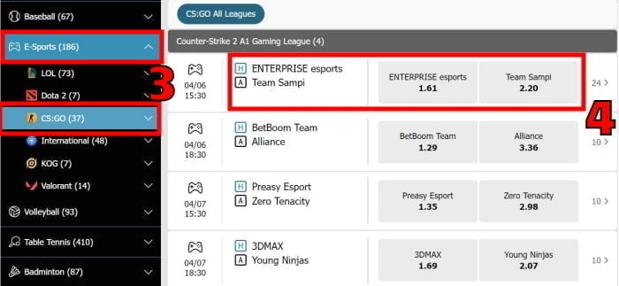 how to bet on csgo matches esports csgo betting guide step 2
