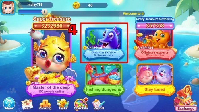 crazy fishing game online tutorial for beginners step 2