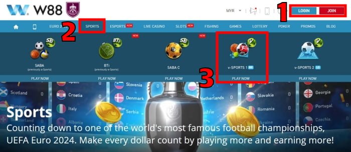 Virtual tennis betting tutorial by w88page for beginners step 1