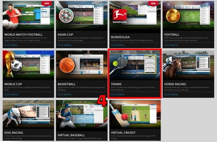 Virtual tennis betting tutorial by w88page for beginners step 2