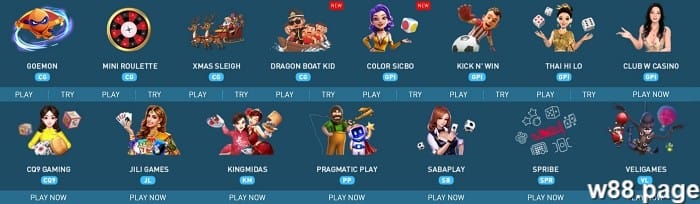 about w88 games