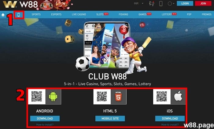 club w88 app download access on pc