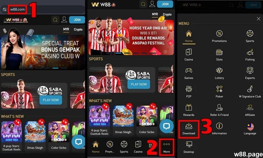 club w88 app download guide step 1