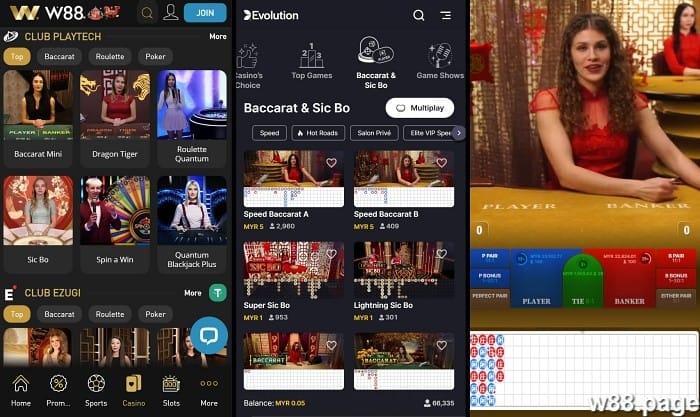 club w88 app live casino betting