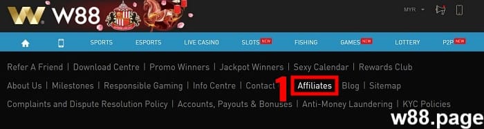w88 affiliate how to join step 1