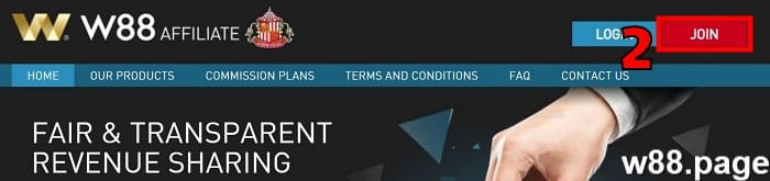 w88 affiliate how to join step 2