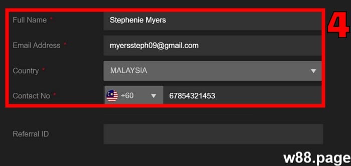 w88 affiliate how to join step 4