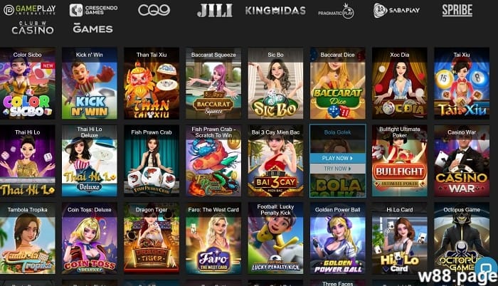 w88 games play for free or real money