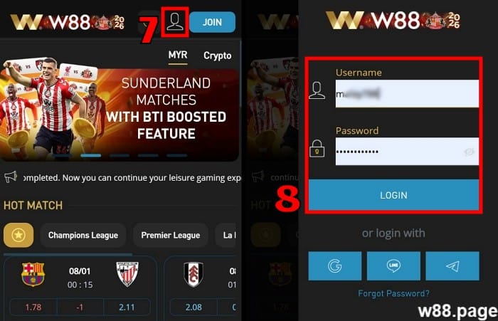 w88 mobile lite app download step 3