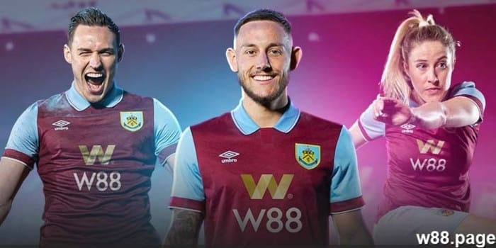 w88 sponsorship burnley fc jersey partner