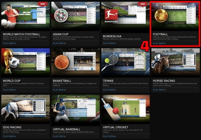 how to play virtual football betting tutorial step 2