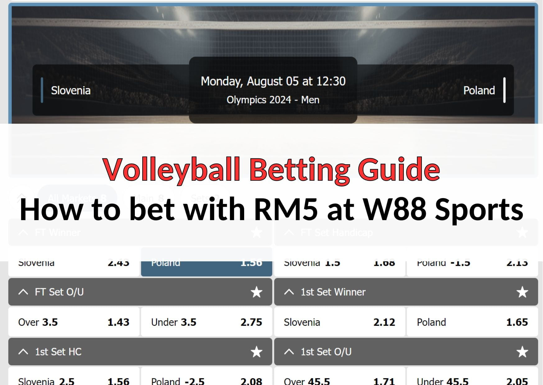Volleyball Betting Guide How to bet with RM5 at W88 Sports