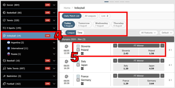 how to bet on volleyball online w88 guide step 2