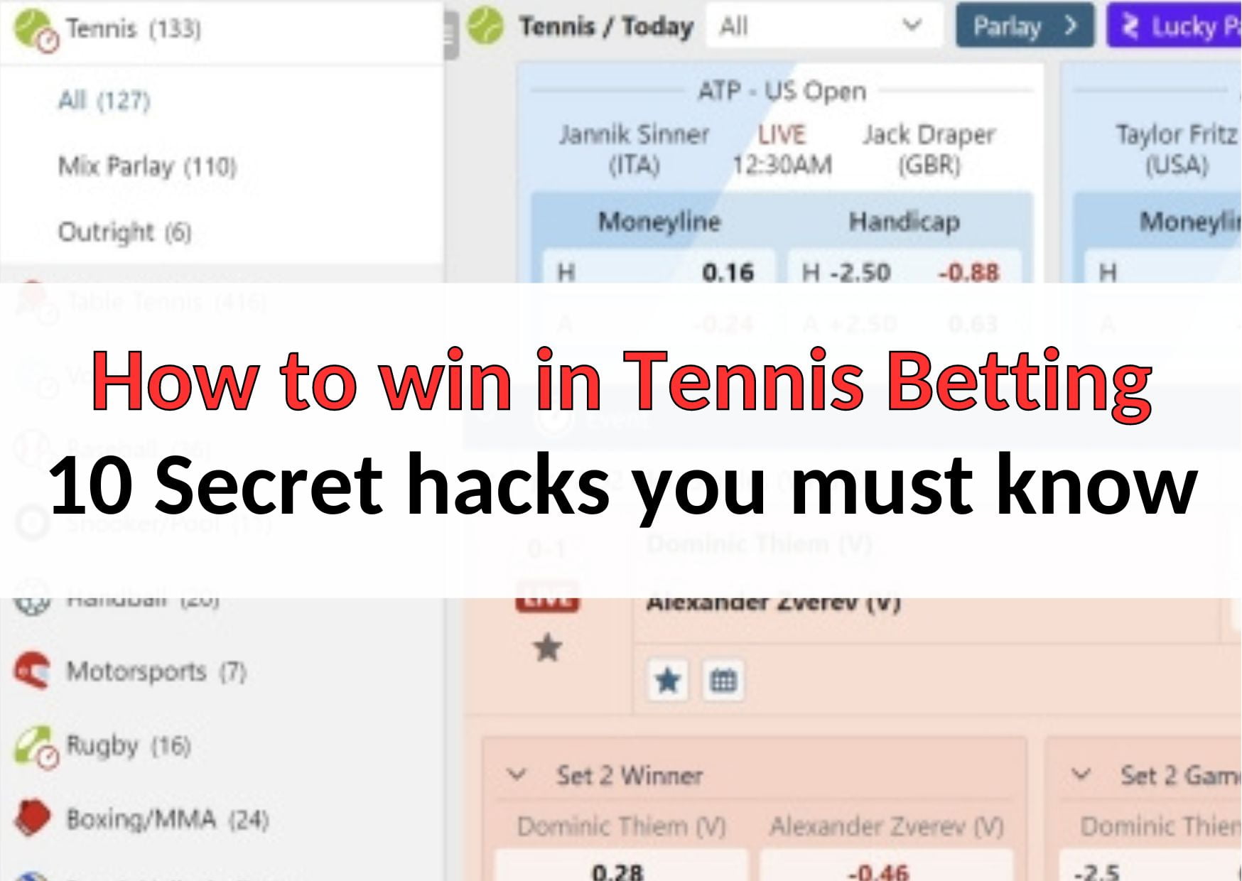How to win in Tennis Betting 10 Secret hacks you must know