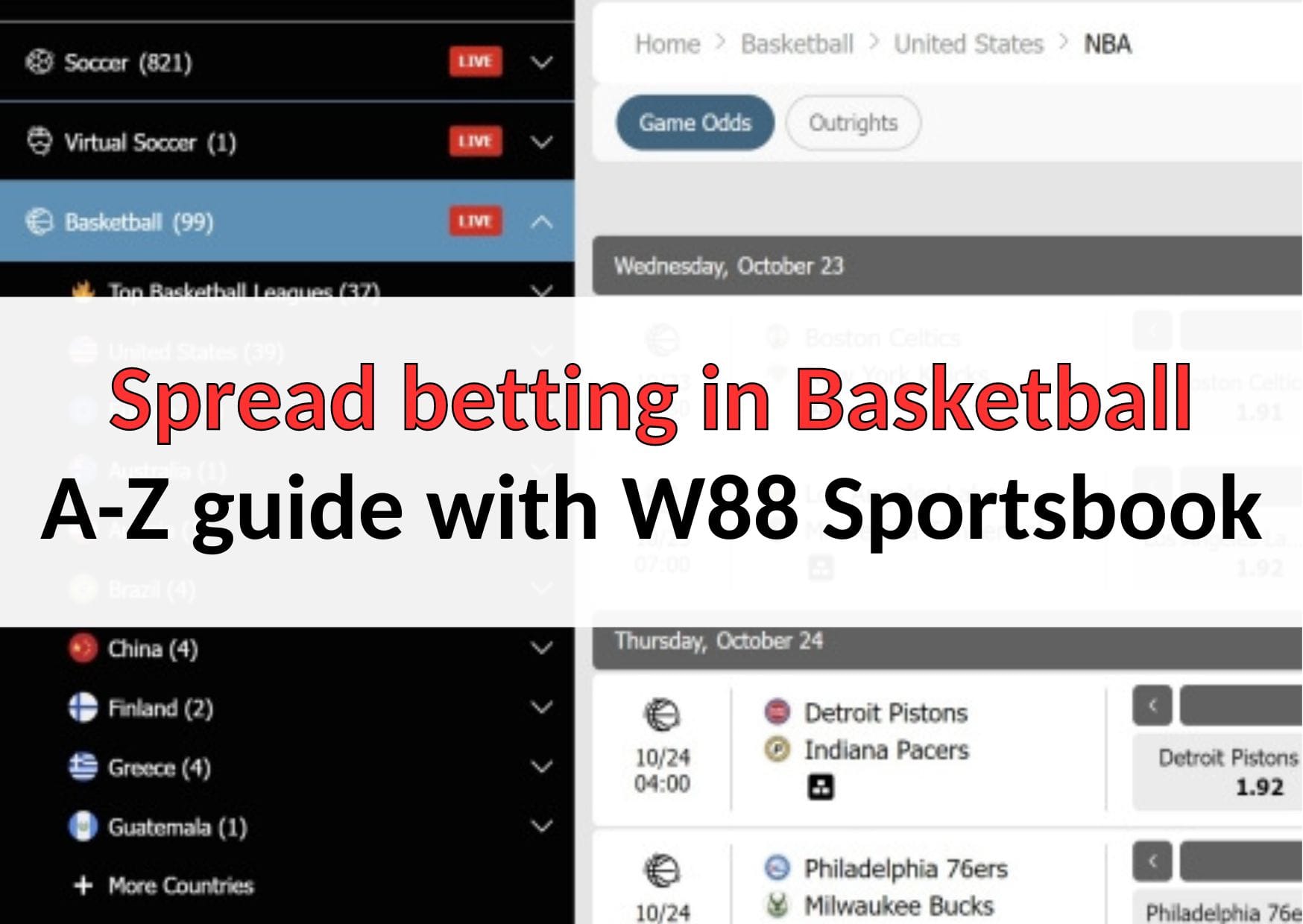 Spread betting in Basketball A-Z guide with W88 Sportsbook