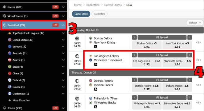 spread betting in basketball w88.page tutorial for beginners step 2