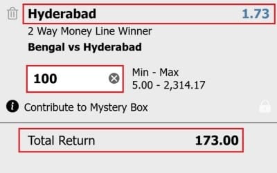 how does cricket betting odds work example 1