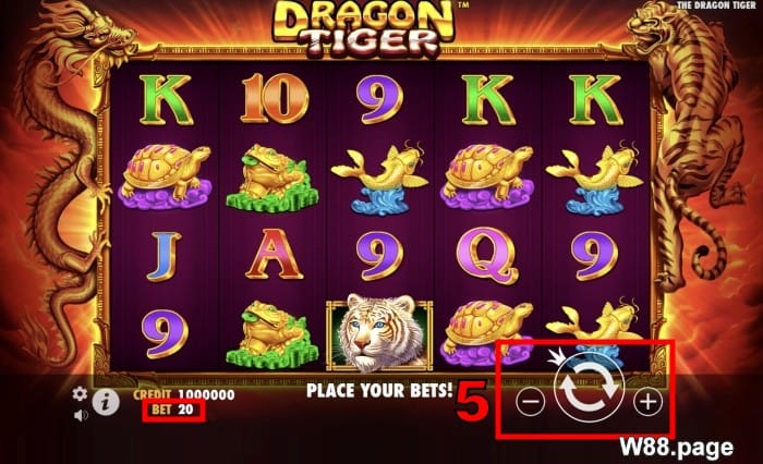 dragon tiger slot game step 3 place a wager