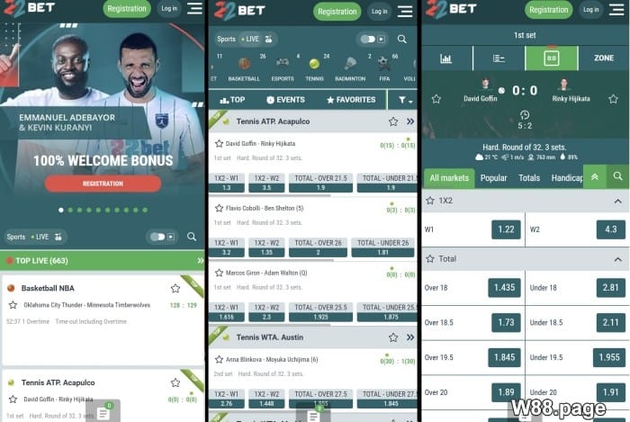 22bet best tennis betting apps for beginners
