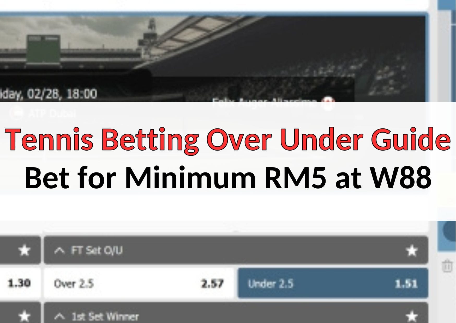 Tennis Betting Over Under Guide - Bet for Minimum RM5 at W88