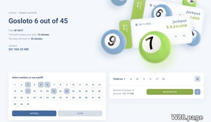 play gosloto 6 45 jackpot lottery online betting