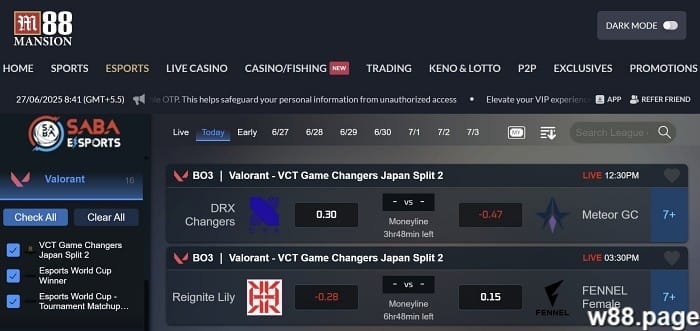 valorant betting sites in malaysia M88 Mansion