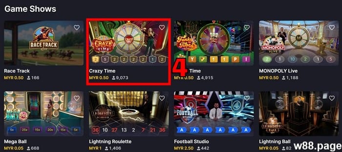 how to play crazy time step 3 enter crazy time game room