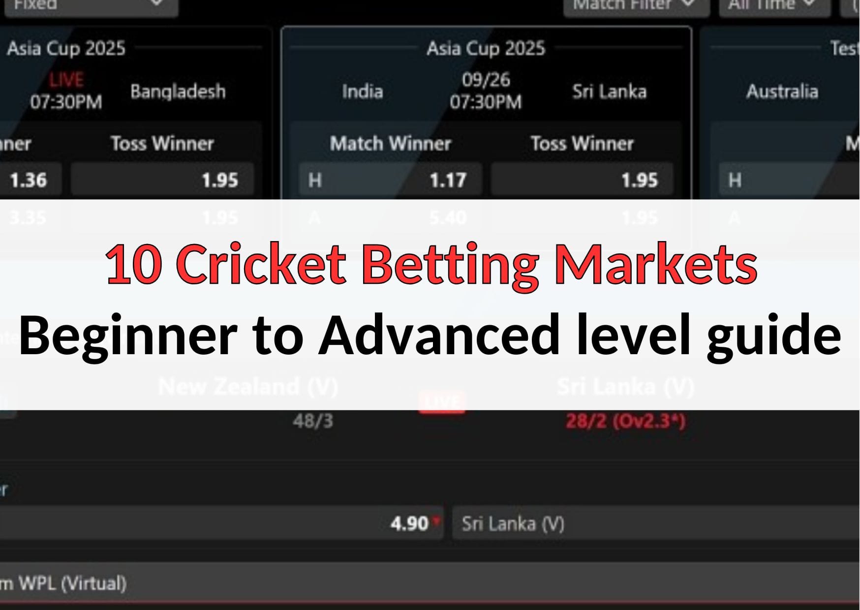 10 cricket betting markets
