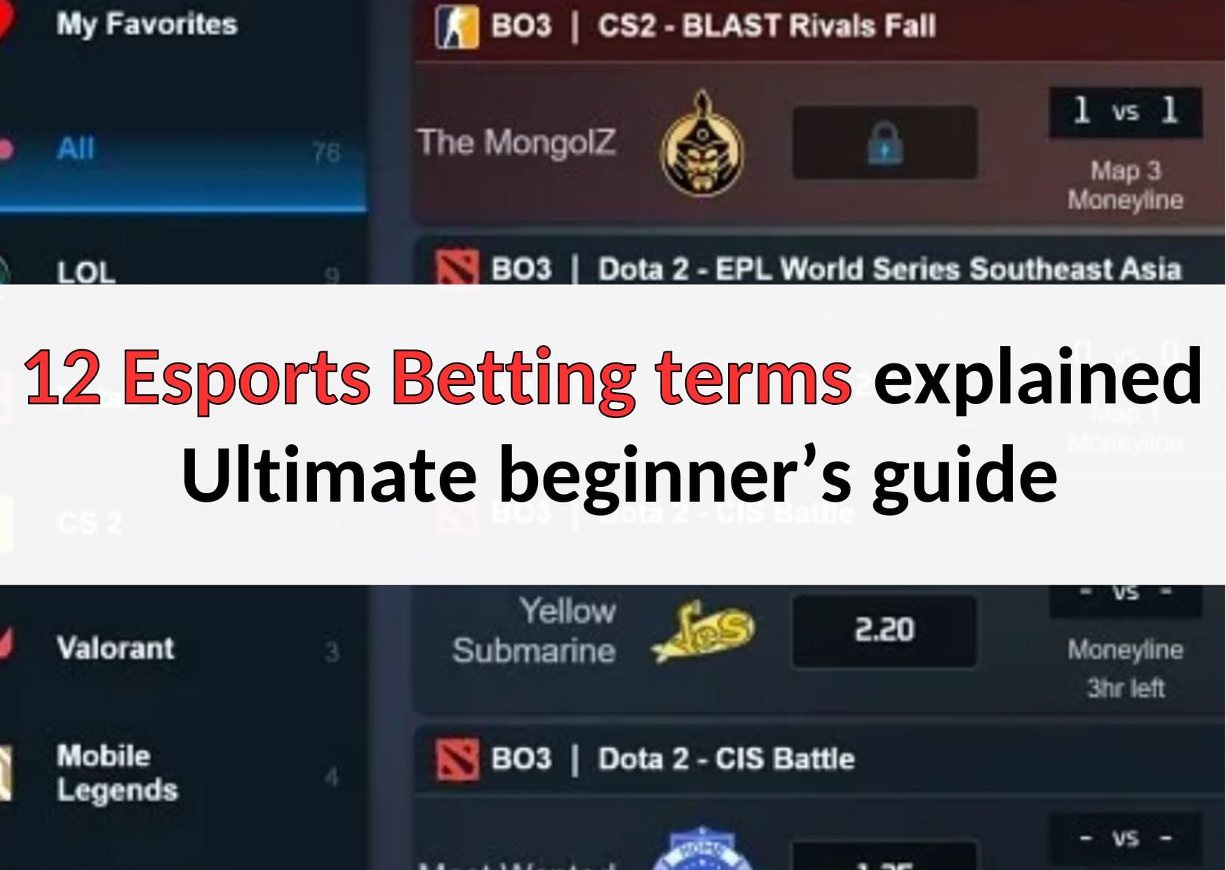 esports betting terms