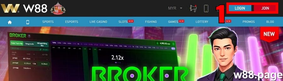 w88 deposit guide step 1 login at w88